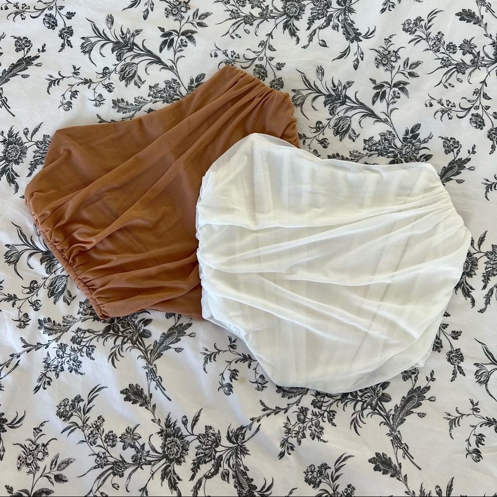 White Mesh Bustier Corset
